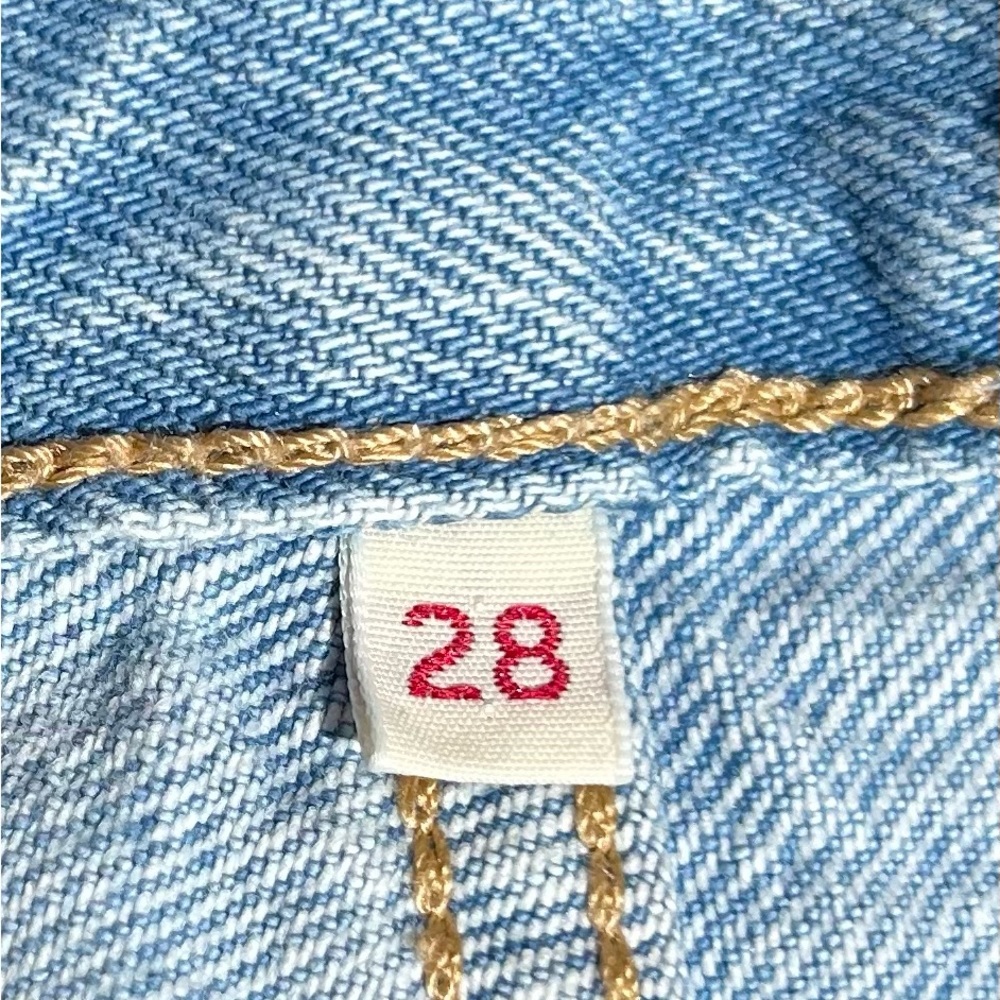 Sz-28-Levi’s 501 button fly distressed denim skirt - Picture 6 of 11